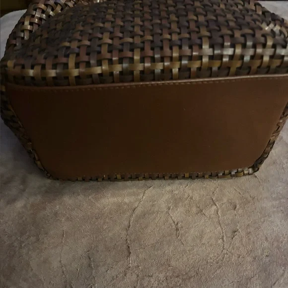 Brown Woven Leather Shoulder Bag - Picture 3 of 6